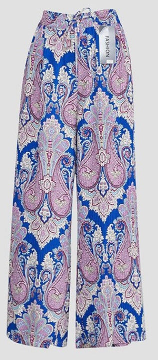 Paisley Print High Waisted Trousers
